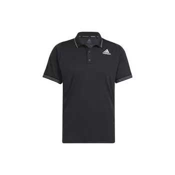 Adidas Slim-Fit однотонная рубашка поло мужские топы черные H50264 S