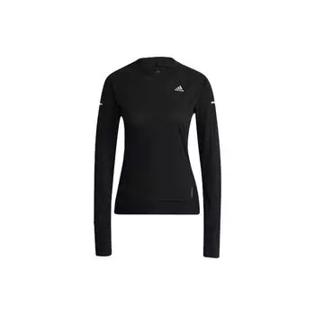 Adidas Slim Fit Повседневная футболка с длинным рукавом Женская Топы Черный GK3764 XS
