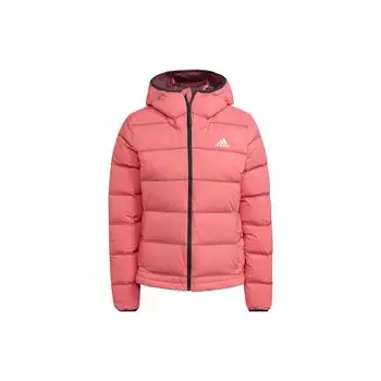 Adidas Однотонный стеганый пуховик с капюшоном и логотипом на молнии, женская верхняя одежда розового цвета HG8715 S