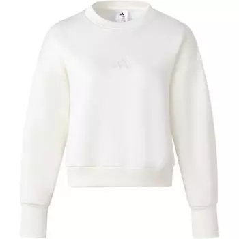 Adidas Однотонный круглый вырез, удобный длинный рукав, толстовка, женские топы Han-Jade-White IY6748 L