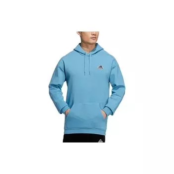 Adidas Solid Kangaroo Pocket Hoodie Мужская толстовка с капюшоном синяя HG1846 S