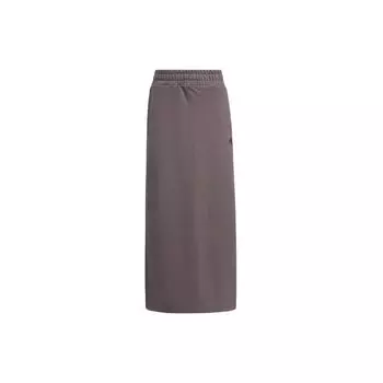 Adidas Solid Logo Спортивная повседневная макси-юбка Женские брюки Темно-серый IM8855 L