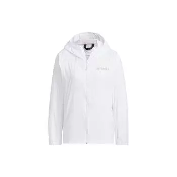 Adidas Сплошной цвет логотипа для улицы UPF50+ спортивная куртка с капюшоном из дышащей кожи с защитой от солнца женские куртки белого цвета IS0279 S