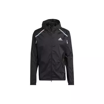 Adidas сплошной цвет с логотипом спортивная куртка с капюшоном и длинными рукавами мужская верхняя одежда черный HK5637