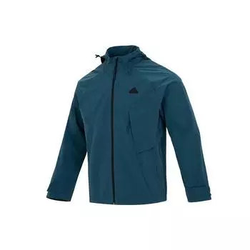 Adidas сплошной логотип уличная ветрозащитная повседневная беговая куртка с капюшоном мужская верхняя одежда синий IP4923 XL
