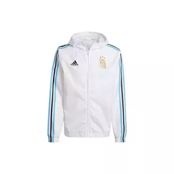Adidas Sport Performance Argentina Team трехполосная куртка с капюшоном и длинными рукавами с цветными блоками, мужская верхняя одежда, белый IU2138 XL