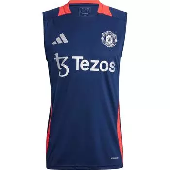 Adidas Мужские футбольные майки без рукавов Sport Performance, синие, с круглым вырезом IT2019 L