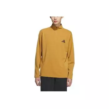 Adidas Спортивная футболка с логотипом Lifestyle Series, удобная повседневная футболка с длинным рукавом, мужская футболка светло-коричневого и черного цветов KA7668 M