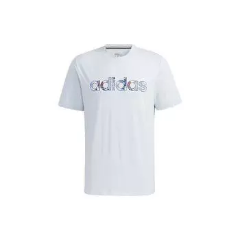 Adidas Спортивная футболка с принтом логотипа Neo, мужские топы, синяя GP4879 XL