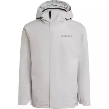 Adidas Спортивная куртка-дождевик 3 в 1 с флисовой подкладкой, водонепроницаемая ветрозащитная мужская куртка, цвет ледяной серый IX5627 XL