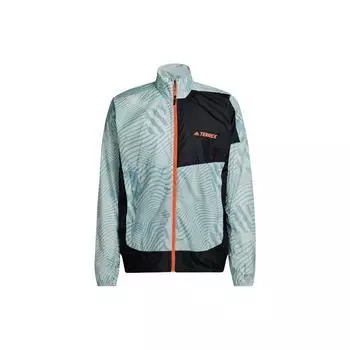 Adidas Спортивная куртка с цветными блоками и воротником-стойкой во всю молнию Мужские куртки Темно-бирюзовые HI6199 L
