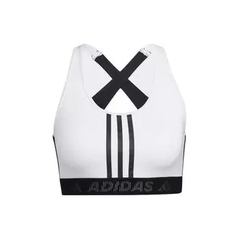 Adidas Спортивная майка с принтом логотипа и букв в полоску, женские топы белого цвета GL0585 XS