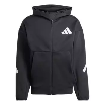 Adidas Спортивная одежда ZNE. FW24 Дизайн логотипа Модная минималистская куртка с капюшоном и длинным рукавом Мужская куртка черного цвета JD5984 XL