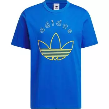 Adidas Спортивная повседневная футболка с круглым вырезом, мужские топы, синяя JD1577 L
