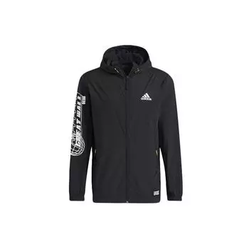 Adidas Спортивная повседневная куртка с капюшоном для спорта на открытом воздухе Мужские куртки черные HB8917 S