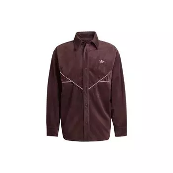 Спортивная рубашка с длинным рукавом и вышитым логотипом Adidas Originals, мужские топы, темно-серо-коричневый цвет II5786 XXXL