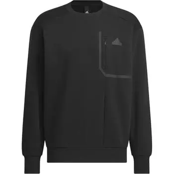 Adidas Спортивная толстовка с карманом и сплошным логотипом, спортивная повседневная толстовка с круглым вырезом, мужская толстовка черного цвета IM9065 M