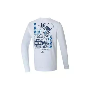 Adidas Спортивная тренировочная толстовка с рисунком из мультфильма, мужская белая толстовка с круглым вырезом H31257 XS