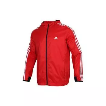 Adidas Спортивная ветрозащитная тканая куртка с капюшоном Мужская верхняя одежда Красный GQ0624 XXL