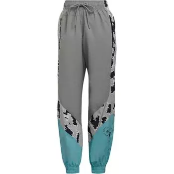 Adidas Спортивные брюки Stella McCartney Color Blocked с завязками на шнурке, женские, алюминиево-серые, водно-зеленые HA8967 S