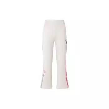 Adidas Спортивные повседневные брюки с буквенным принтом в полоску Женские брюки Розовый Белый IX5643 S