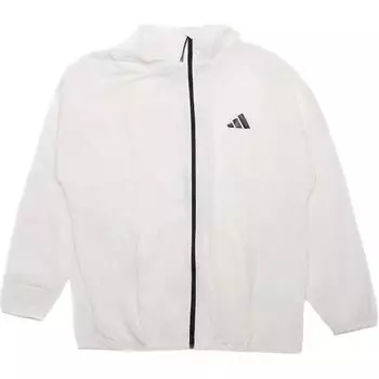 Adidas Спортивный стиль Повседневная Быстросохнущая Куртка с капюшоном Универсальная Мужская куртка Белая KC6011 XL
