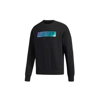 Adidas Sports Casual пуловер с круглым вырезом вязаный свитер мужской свитер черный FM9426