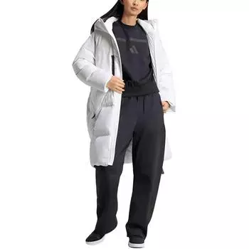 Adidas Sports Lifestyle Series Повседневная теплая куртка с капюшоном Женская куртка Белая IZ4622 S