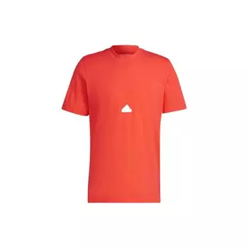 Adidas SS22 Пуловер с логотипом и коротким рукавом, мужские топы, красный HN1963 S