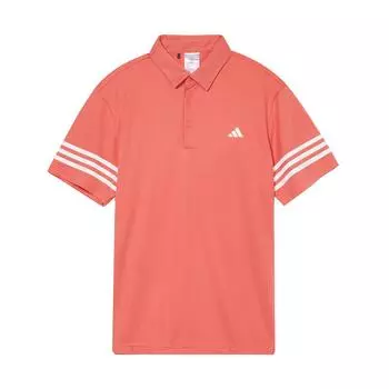 Adidas Ss24 Core 3Strp модная дышащая полосатая рубашка-поло с принтом для мужчин, рубашки поло светло-малинового цвета IS7128 S