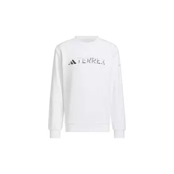 Adidas Ss24 Письмо Логотип Принт Круглый вырез Повседневный пуловер Длинный рукав Толстовка Мужская толстовка Белый JE6767 M