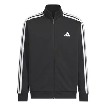Adidas Ss25 M Mh 3S Логотип Полосатая Спортивная Куртка с Длинным Рукавом Мужская Куртка Черно-Белая JV6977 M