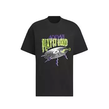 Adidas SS25 Повседневная Удобная Мягкая Дышащая Футболка с Коротким Рукавом Мужские Топы Черный KA2297 M