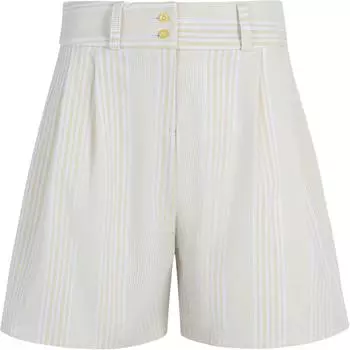 Adidas SS25 Сирсакер 6-дюймовые Модные Удобные Универсальные Простые Спортивные Шорты Женские Шорты Пудрово-желтый JF4575 S