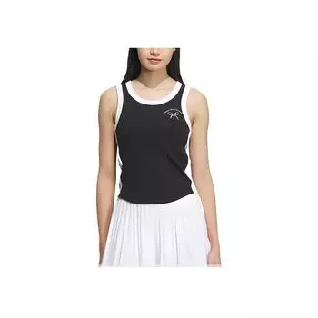 Adidas SS25 Удобная облегающая дышащая мягкая приятная для кожи майка-топ для женщин, черные топы JY7621 M