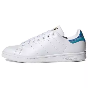 adidas Stan Smith Бело-Синие Женские Кроссовки Cloud-White Gold-Metallic H05054 36