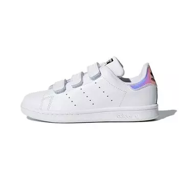 Adidas Stan Smith CF J Metallic White Детские кроссовки Metallic-Silver Metallic-Silver-White AQ6273