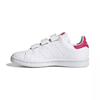Adidas Stan Smith J White Bold Pink Детские кроссовки Cloud-White FX7540 28
