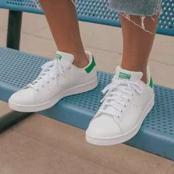 Adidas STAN SMITH Обувь Белые Кроссовки ORIGINALS Унисекс M20324 Обувь Белый/Основной Белый/Зеленый 42