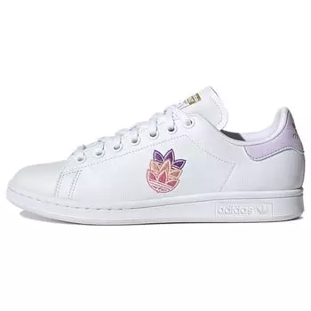Adidas Stan Smith White Multi Logo Женские кроссовки Cloud-White Purple-Tint Matte-Gold GZ8142 36