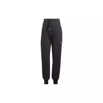 Adidas Stella McCartney Флисовые спортивные штаны Adidas X Stella McCartney совместного бренда с буквенным логотипом и манжетами на щиколотках Женские брюки черного цвета IQ2638 S