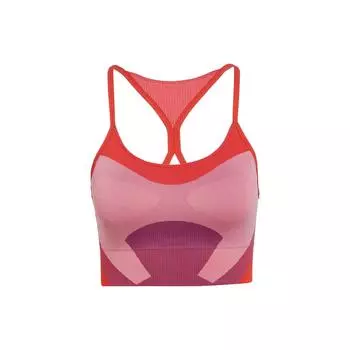 Adidas Stella McCartney Низкая Ударная Поддержка Йога Тренировки Спортивный Бюстгальтер Женское Нижнее Белье Оранжевый Красный HG8785 S
