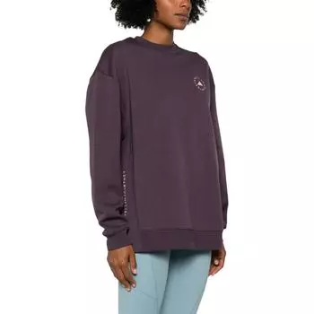 Adidas Stella McCartney Удобная однотонная повседневная толстовка с длинным рукавом Женская толстовка Серо-фиолетового цвета IW9854 S