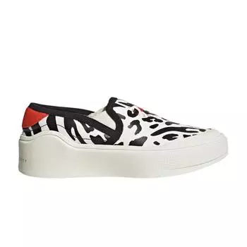 adidas Stella McCartney x Court Женские кроссовки без шнуровки с анималистическим принтом White Off-White Core-Black HP3210 36