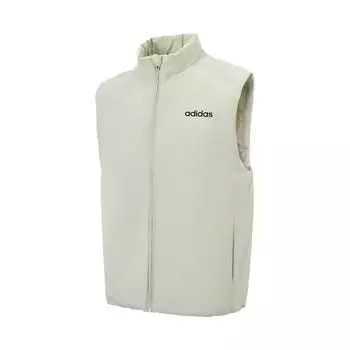 Adidas Стойка воротник молния удобный безрукавный жилет унисекс жилеты молочно-белый JL9643 S