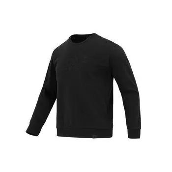 Adidas Street Gaze Logo Толстовка с круглым вырезом Пуловер Мужская толстовка черная IA6952 S