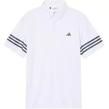 Adidas Полосатая модная быстросохнущая рубашка поло для мужчин, топы белого цвета IU4359 S