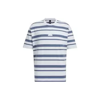 Adidas Stripes Crew Neck Дышащая повседневная футболка с короткими рукавами Топы унисекс Голубой IT3929 L