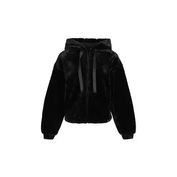 Adidas Style Меховой капюшон с ветрозащитной теплой повседневной курткой Женская верхняя одежда Черный GM1468