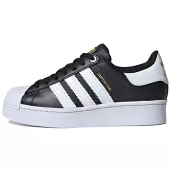 adidas Superstar Bold Core Черные женские кроссовки Cloud-White Gold-Metalic FV3335